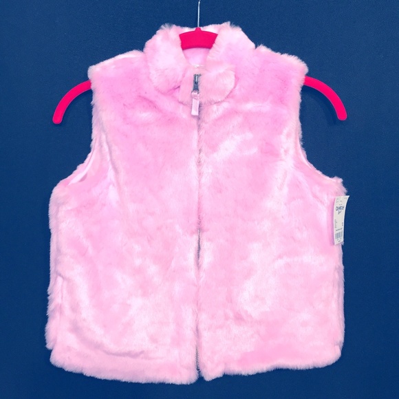 OshKosh B'gosh Pink Faux Fur Vest Size 12 "NWT" - Picture 1 of 8